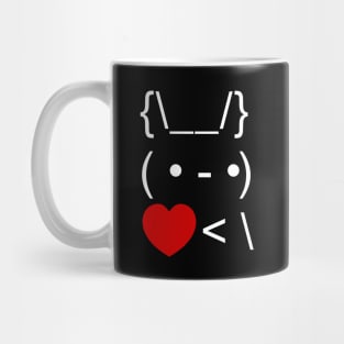 ASCII Text Art Bunny Rabbit Take Heart Back Mug